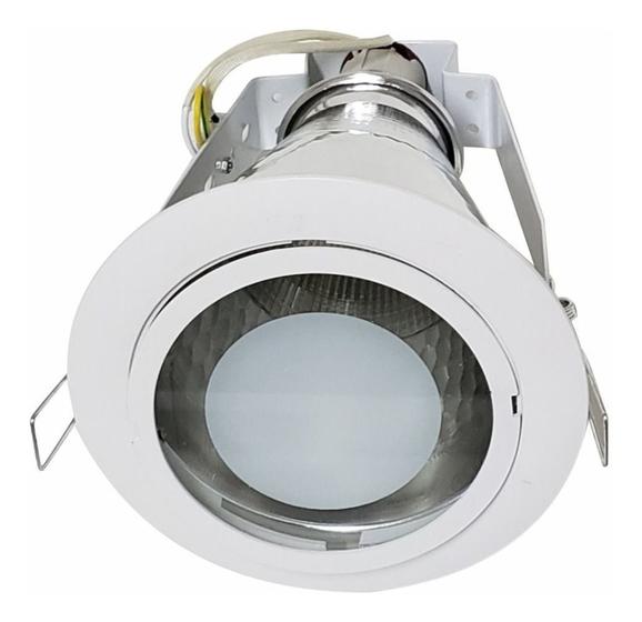 6 Luminárias Embutir Teto Gesso Redondo 15,5cm Vidro Led E27 Lux