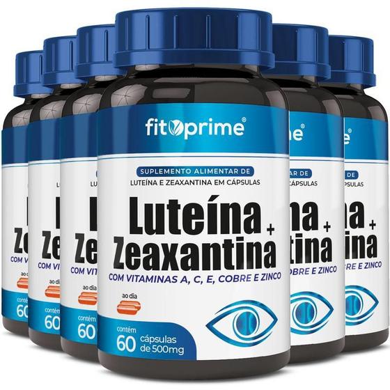 Imagem de 6 Luteína 20Mg + Zeaxantina 3Mg Vitaminas A C E Zinco 60Cps