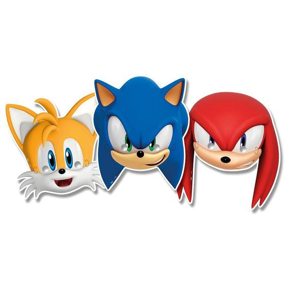 Imagem de 6 Máscaras Sonic Festa de Aniversário