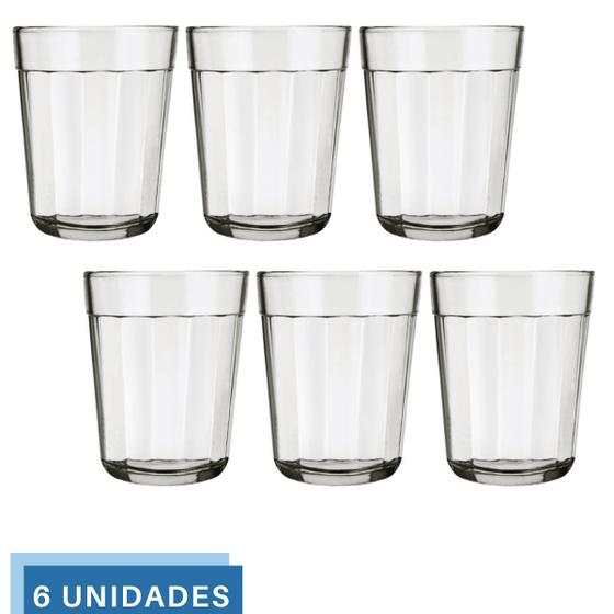 Imagem de 6 Mini Copos Americano Shot Cachaça 65ml Vidro Dose Nadir