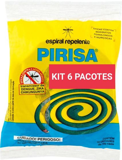 Imagem de 6 Pacotes ___ Pirisa Repelente Espiral C/10 Unidades