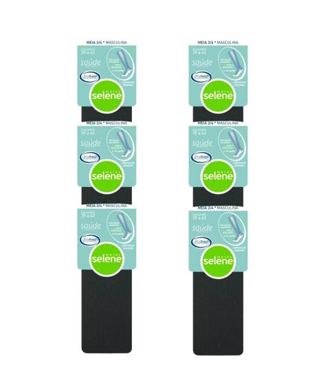 Imagem de 6 Pares De Meia Compressão Moderada 3/4 5-10 Mmhg Masculina