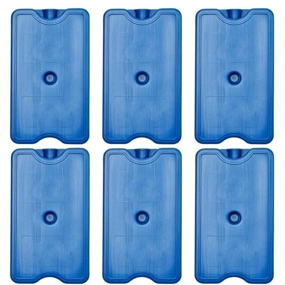 Imagem de 6 Placa Gelo Reutilizável 500ml Bolsa Térmica Caixa Isopor