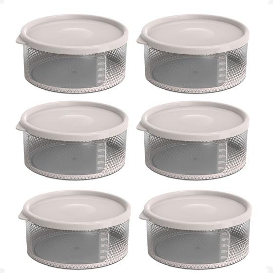 Imagem de 6 Pote Para Alimentos Transparente Redondo 700 ml Com Tampa