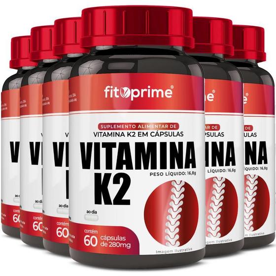 Imagem de 6 Potes Vitamina K2 130mcg 60cps Fitoprime