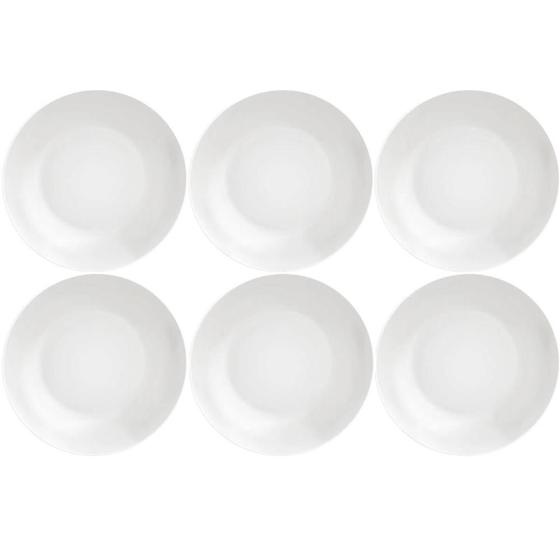 Imagem de 6 Pratos Fundos de Risoto Porcelana Branca 21cm Tramontina Leonora