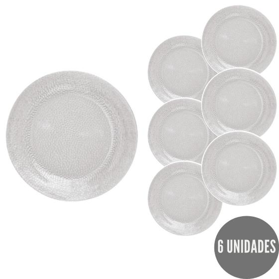 Imagem de 6 Pratos Redondos Acqua Raso 23cm Refeição Duralex Jantar