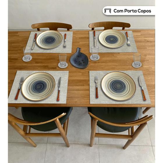 Imagem de 6 Sousplats para Mesa e 6 Porta Copos Sisal Marfim