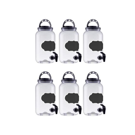 6 Suqueira Com Torneira Pote Lousa Dispenser 3,6lt Com Alça Menor preço em 6 Suqueira Com Torneira Pote Lousa Dispenser 3,6lt Com Alça