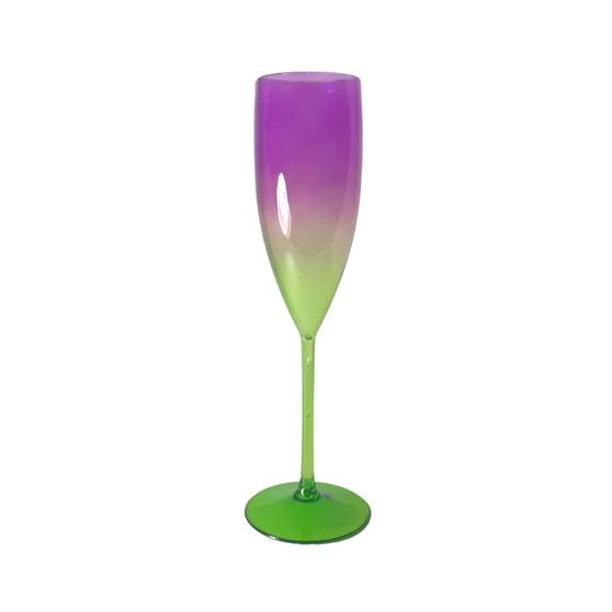 Imagem de 6 Taças De Champanhe Acrílico Cristal Colorido 160 Ml