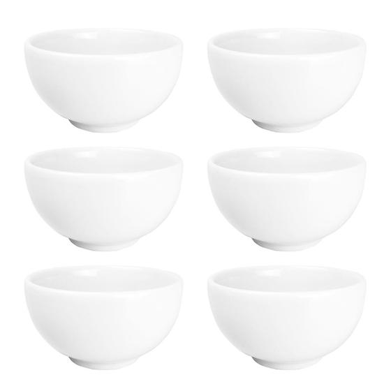 Imagem de 6 Tigelas Cumbuca Porcelana Branca 500ml Sopas E Caldos