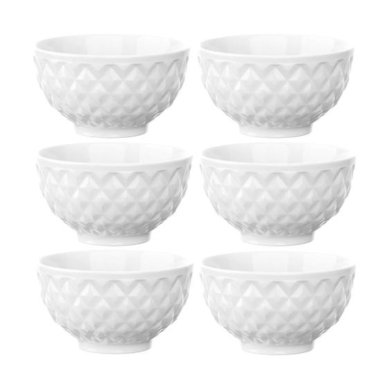 Imagem de 6 UN Tigela Bowl Porcelana Branco Caldo Sopa Salada 350ml