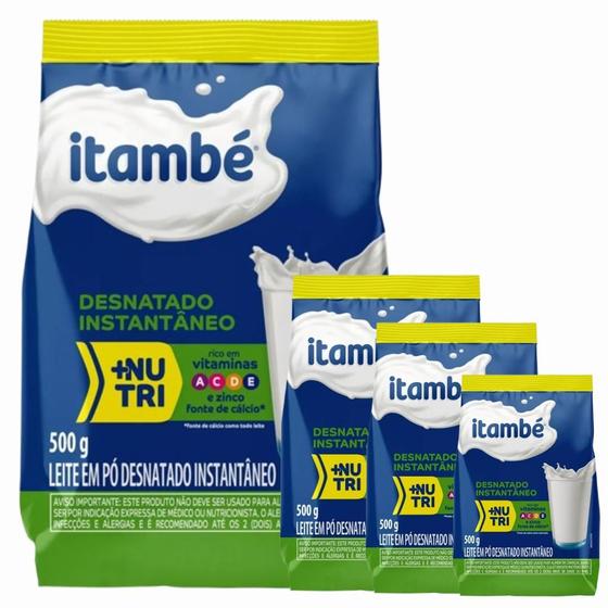 Imagem de 6 Unid - Leite em Pó Desnatado Instantâneo Itambé VITAMINAS 500 GR