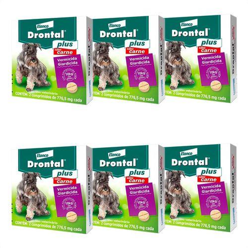 Imagem de 6 Vermífugo Drontal Plus Carne Cães10kg 10 X 2 Comprimidos