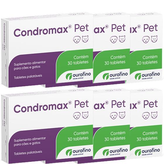 Imagem de 6 x Condromax 30caps Cães e Gatos Petshop - Atacado Ourofino Pet