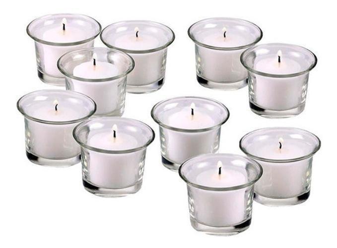 Imagem de 6 X Velas Votivas Rechauds Em Copo Porta Velas Vidro - 7Hrs