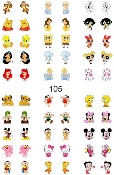 Imagem de 60 Adesivos 3d para Unha Personagens Disney