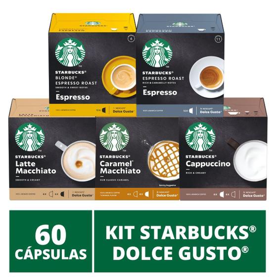 60 Cápsulas Dolce Gusto Starbucks 5 Caixas - Degustação Café E Bebida -  Cápsula de Café - Magazine Luiza