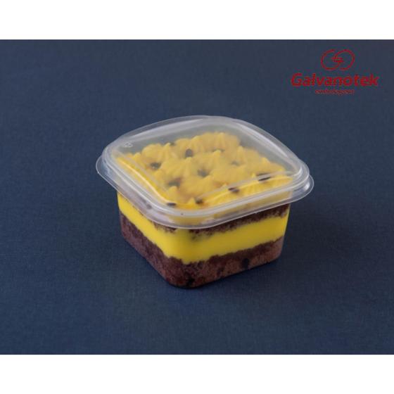 Imagem de 60 Embalagem Pote Quadrado 150ml Bolo Mousse Doce Sobremesa Galvanotek G375