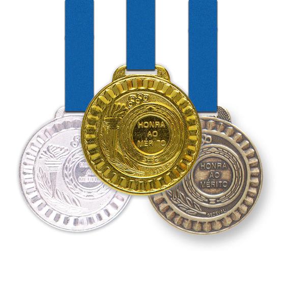 Imagem de 60 Medalhas Metal 44mm Honra ao Mérito Ouro Prata Bronze