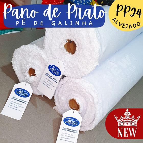 60 metros Tecido pano de prato pé de galinha alvejado PP24 SANTA MARGARIDA Menor preço em 60 metros Tecido pano de prato pé de galinha alvejado PP24 SANTA MARGARIDA