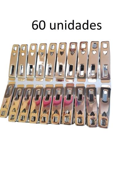 Imagem de 60 Pçs De Prendedores De Roupa Aço Inox Resistente