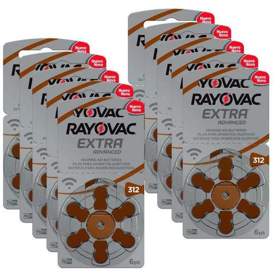 Imagem de 60 Pilhas baterias 312 aparelho auditivo Rayovac