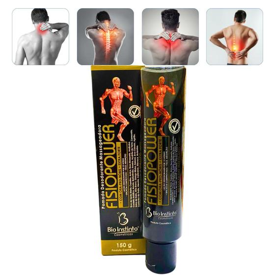 Imagem de 60 Pomada Desodorante Massageadora Bio Instinto Fisiopower Extra Forte Bisnaga 150g