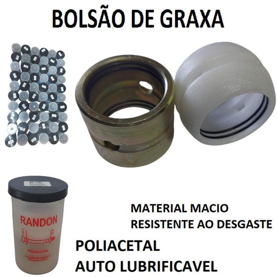 Imagem de 60 Reparo eixo s randon carreta material autolubrificavel  poliacetal+aço com 60 kit R-1D-60