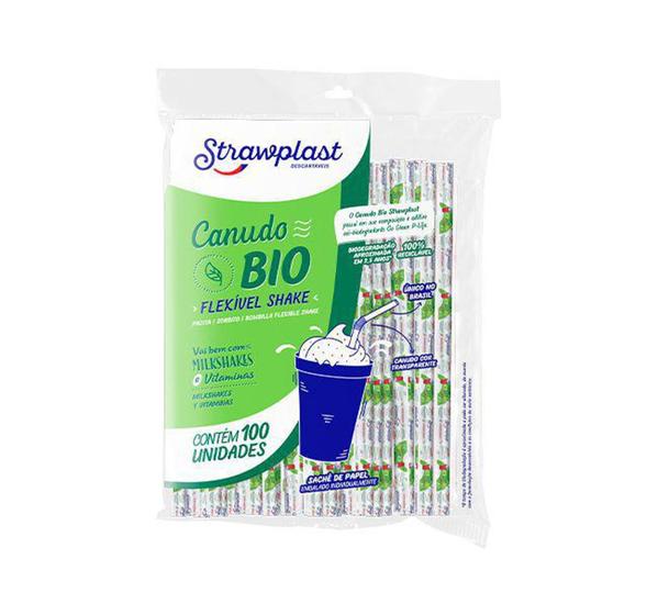 Imagem de 600 Canudos Flexíveis Shake Biodegradavel Nota Fiscal 23 cm - Strawplast