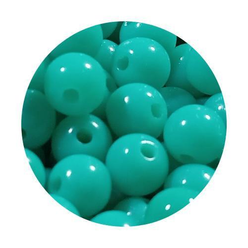 Imagem de 600 pçs Miçanga bola lisa verde mar 4mm p/ bijuterias, colares e pulseiras