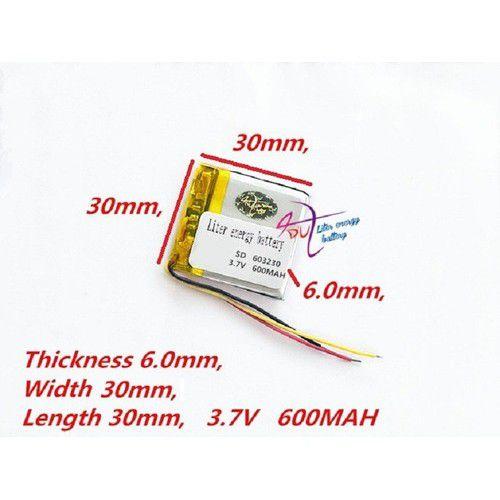 Imagem de 603030 3,7v 3 Fios 6mm X 30mm X 30mm Com 600mah