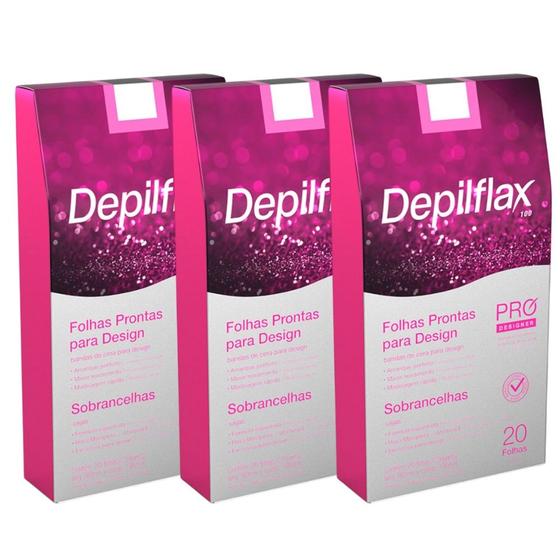Imagem de 60UN Folhas Prontas P/ Design De Sobrancelhas Rosa Depilflax