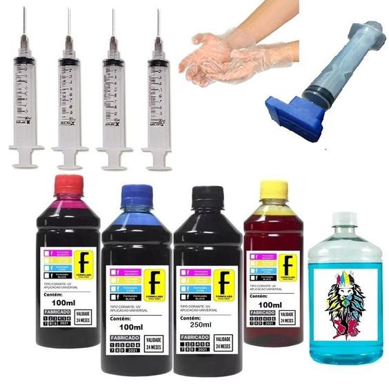 Imagem de 650ml Kit Recarga Compatível Cartuchos Hp 61 662 122 901 60b 74 664 60 + Manual de Intruções