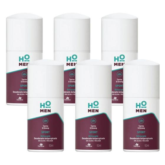 Imagem de 6UN Desodorante Ho Men Roll On Sport Refrescante 50ml Davene