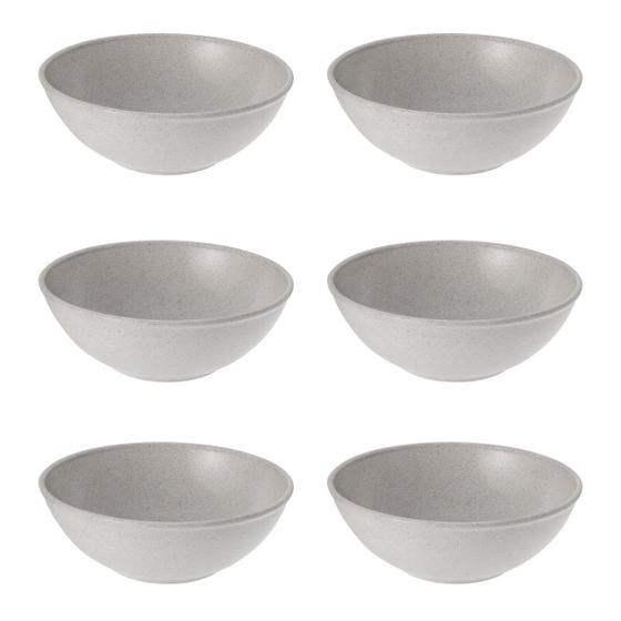 Imagem de 6un Tigela bowl 1lt salada petiscos Cinza Petra 18,5cm