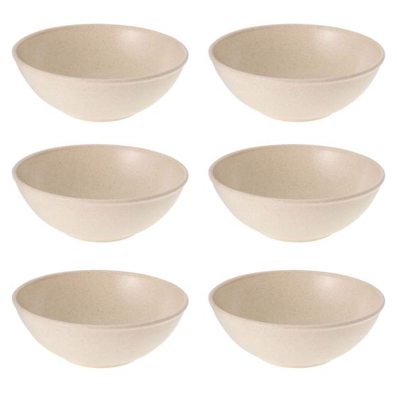 Imagem de 6un Tigela bowl 700ml salada petiscos Bege 17cm