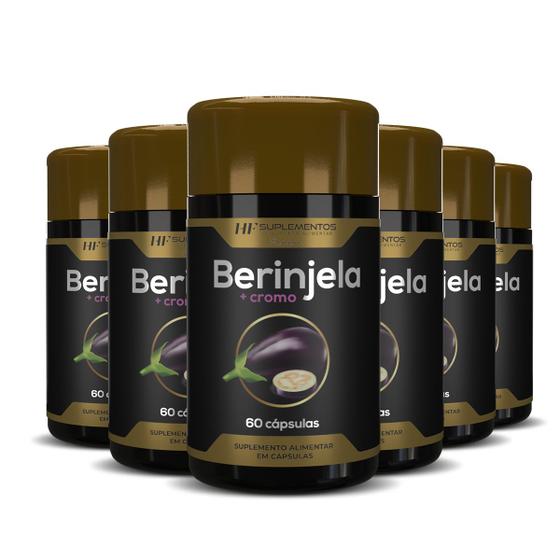 Imagem de 6x BERINJELA + CROMO PREMIUM 1000MG 60CAPS HF SUPLEMENTS