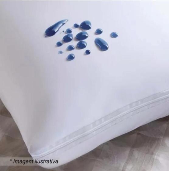 Imagem de 6x capa protetora 200 fios para travesseiro 50x70 100% impermeável com zíper lavável antimofo inodoro