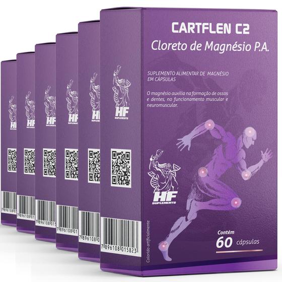 Imagem de 6X cloreto de magnesio p. a. 60CAPS ativador de calcio