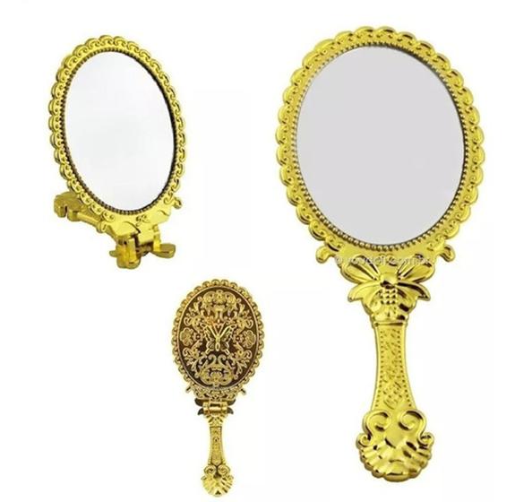 Imagem de 6x Espelhos De Mão Dobrável Dourado Para Festa