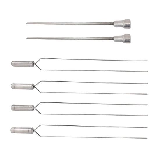 Imagem de 6x Espetos De Inox Lâmina 60cm Duplo/Coração Para Churrasco