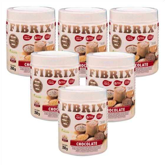 Imagem de 6x Fibrix Chocolate- Fibras Regulador Intestino- Vegano-200g