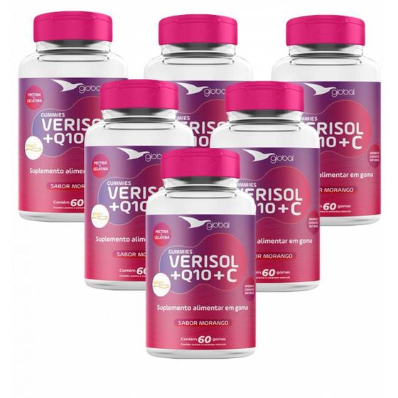 Imagem de 6x Global Gummies Verisol+ Coenzima Q10+ Vitamina C-60 gomas
