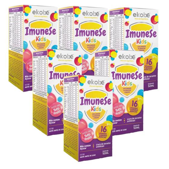 Imagem de 6x Imunese Kids- 16 Vitaminas e Minerais-50ml- Tutti Frutti