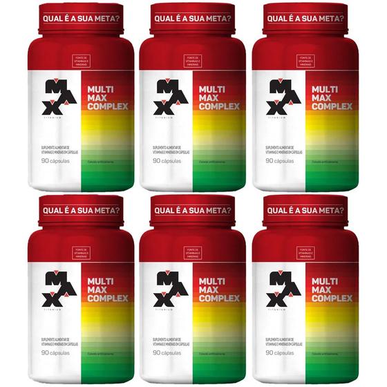 Imagem de 6x Multimax Complex 90 cápsulas - Max Titanium - Multivitamínico e Multimineral