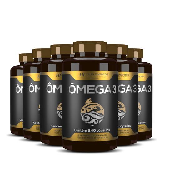 Imagem de 6x omega 3 oleo de peixe premium 240caps hf suplementos