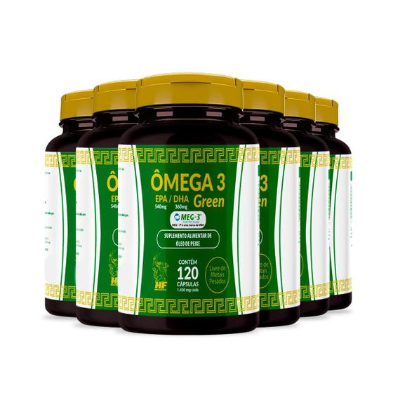 Imagem de 6x Omega 3 Puro Oleo De Peixe 1000mg 120cps Epa 540 Dha 360