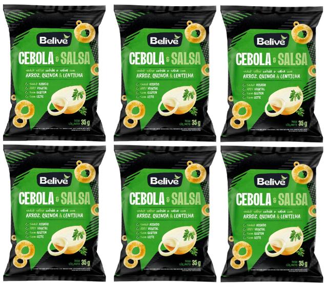 Imagem de 6x Snack De Arroz Sabor Cebola & Salsa 35g Belive