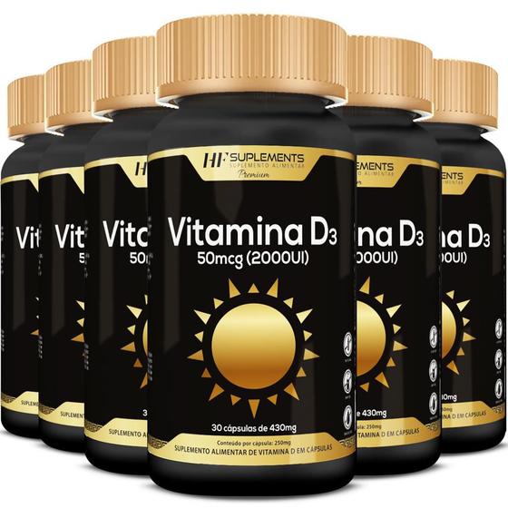 Imagem de 6x vitamina d3 2000ui 30caps premium hf suplements